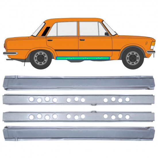 FIAT 125P 1968-1991 INTERIOR + EXTERIOR A STABILIT / PANOU DE REPARARE PRAG / DREAPTA + STÂNGA