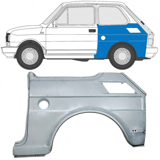 Reparație aripă spate pentru Fiat 126p 1985-1994 / Stânga 7585