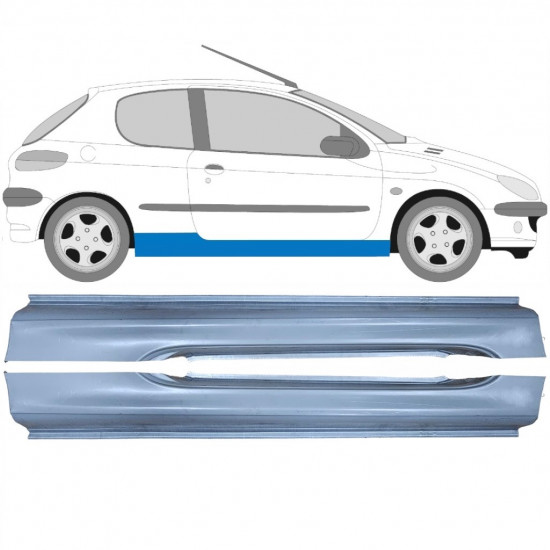 Reparație prag pentru Peugeot 206 1998- / Stânga+Dreapta / Set 9248