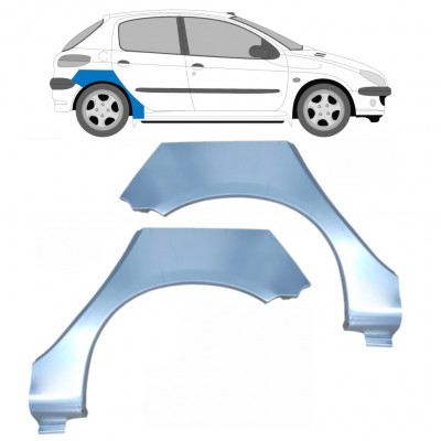 Reparație aripă spate pentru Peugeot 206 1998- / Stânga+Dreapta / Set 9670