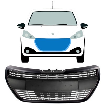 Grilă neagră pentru Peugeot 208 2015-2019 ALLURE / Set 7537