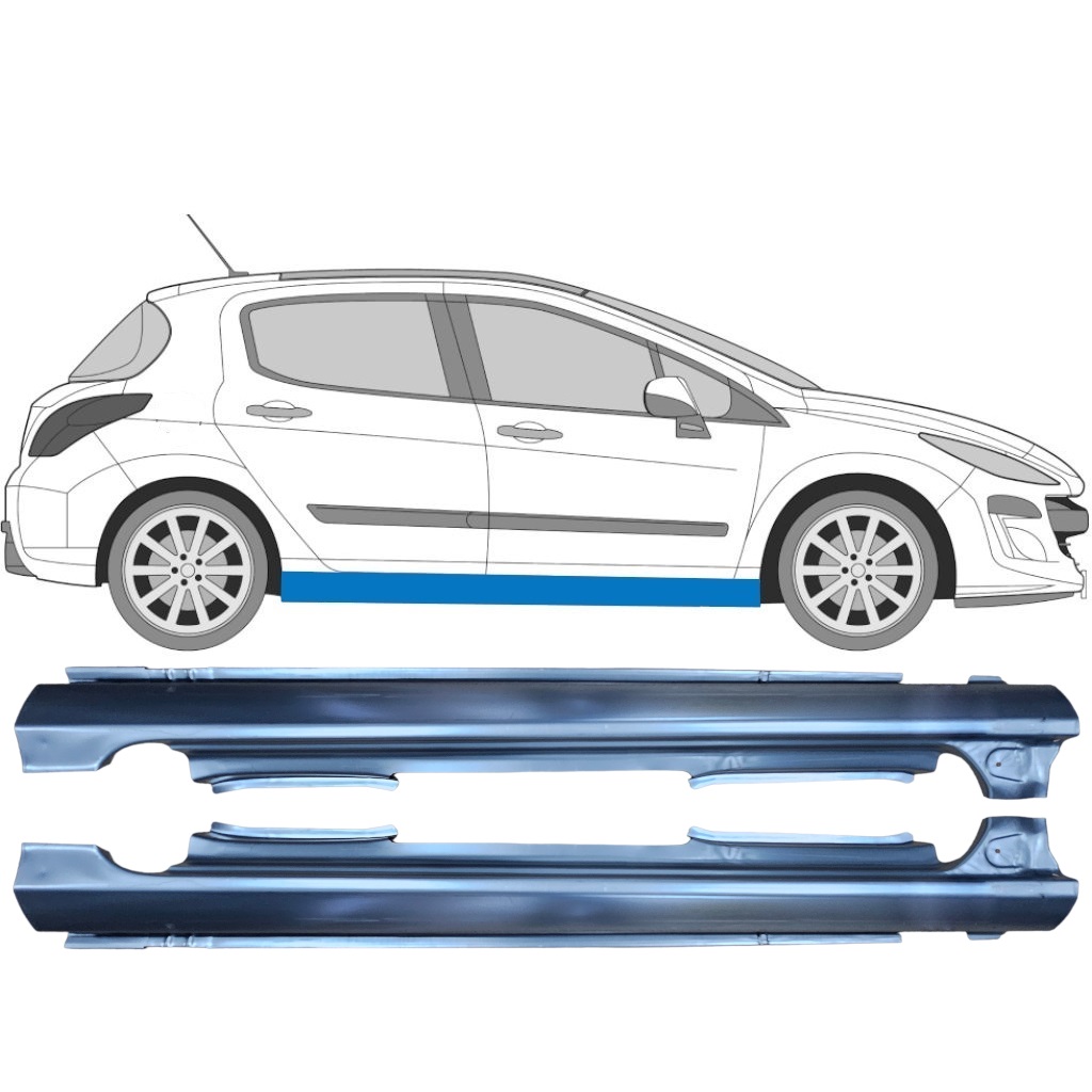 Prag complet pentru Peugeot 308 2007-2013 / Stânga+Dreapta / Set 11616