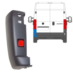 Colț bară spate + lampă reflectorizantă pentru Peugeot Boxer 2006-2018 / Stânga / Set 14036