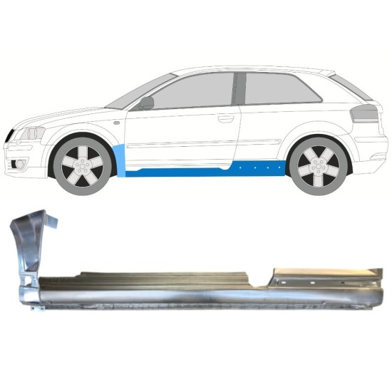 Prag complet + reparație aripă față pentru Audi A3 8P 2003-2012 / Stânga / Set 14707 Prag complet + reparație aripă față pentru Audi A3 8P 2003-2012 / Stânga / Set 14707