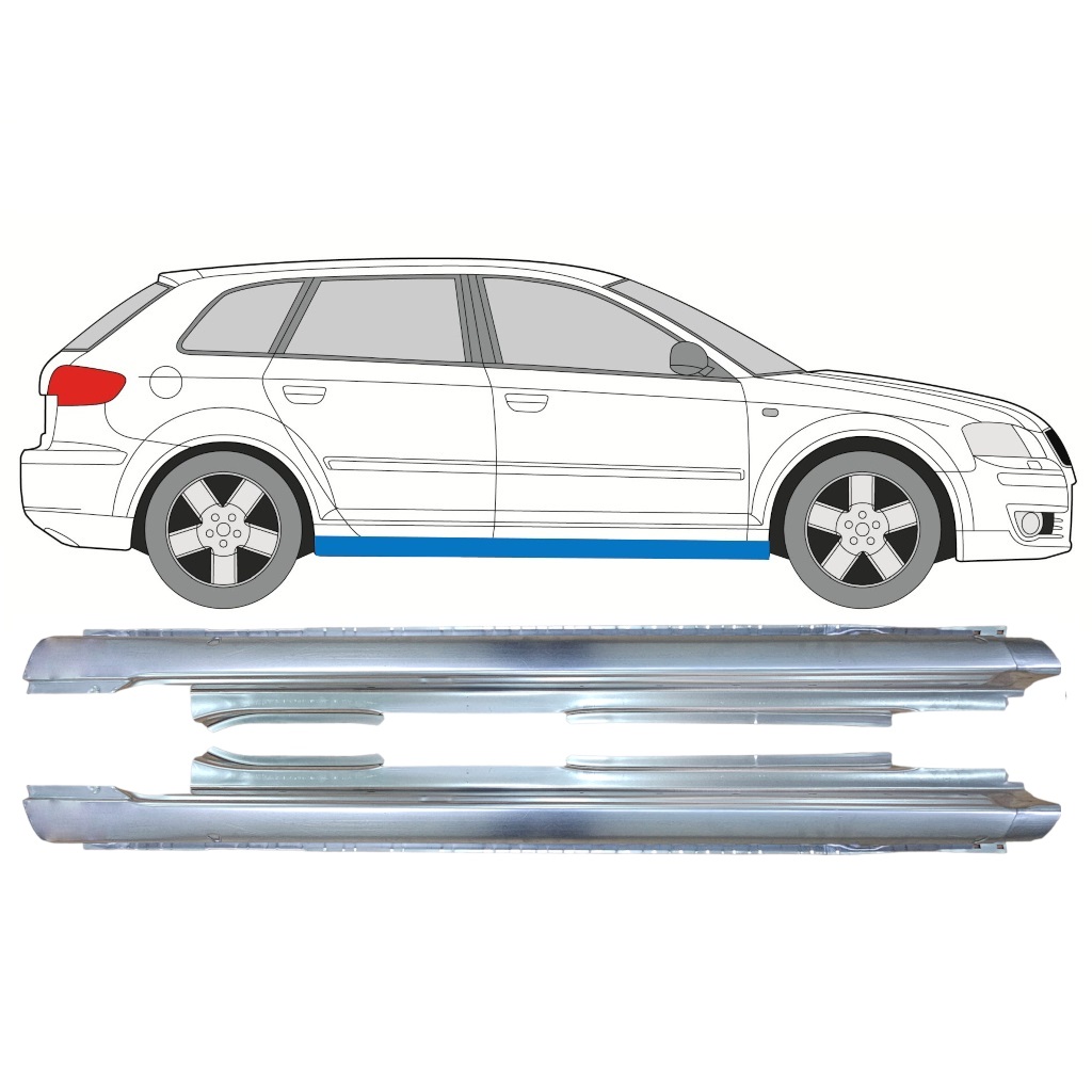 Reparație prag pentru Audi A3 8P 2003-2012 / Stânga+Dreapta / Set 9999