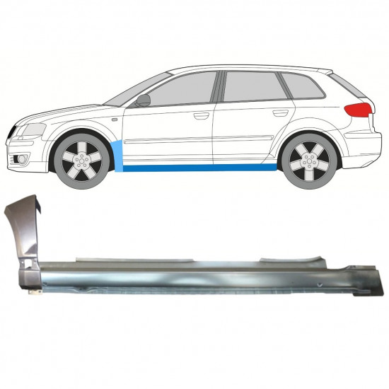 Reparație prag + aripă față pentru Audi A3 8P 2003-2012 / Stânga 11148