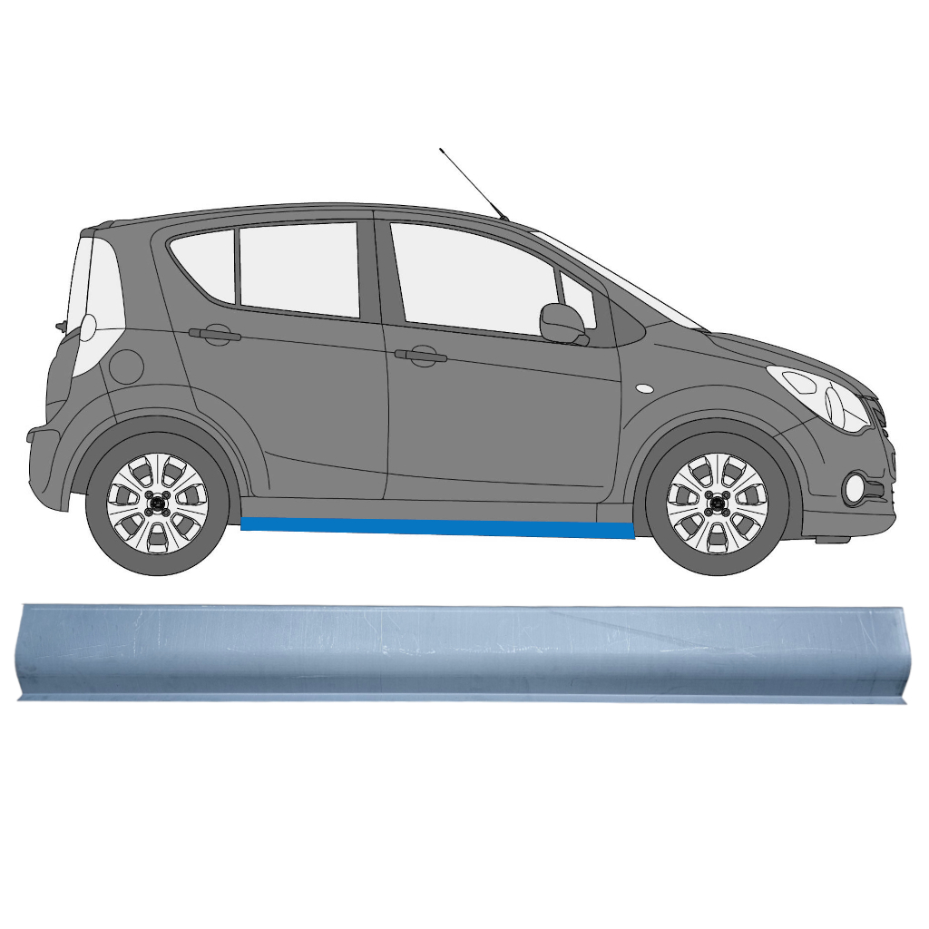 Reparație Prag Pentru Opel Agila 2008-2015 / Stânga = Dreapta (Simetric) 7599