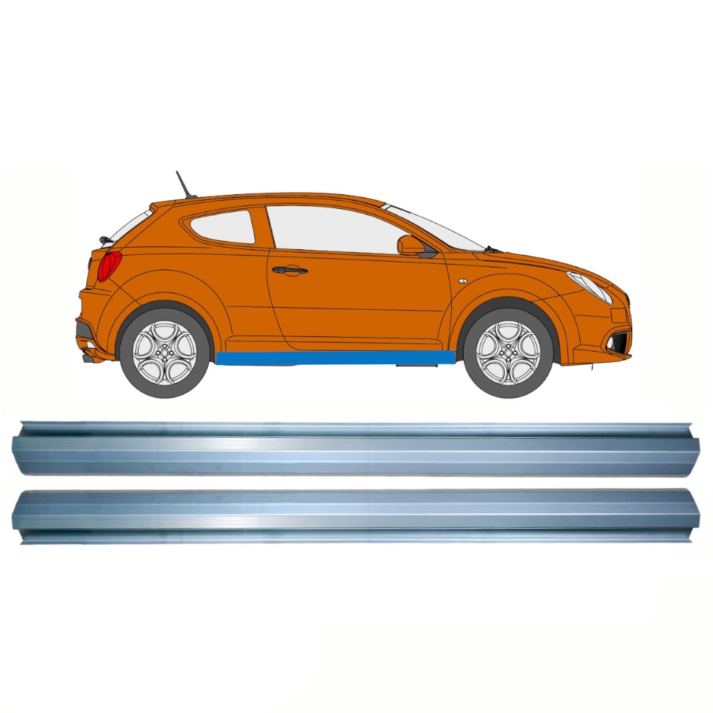 Reparație Prag Pentru Alfa Romeo Mito 2008- / Stânga = Dreapta (Simetric) / Set 10708
