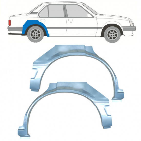 Reparație aripă spate pentru Opel Ascona C / Vauxhall Cavalier 1981-1988 / Stânga+Dreapta / Set 9705