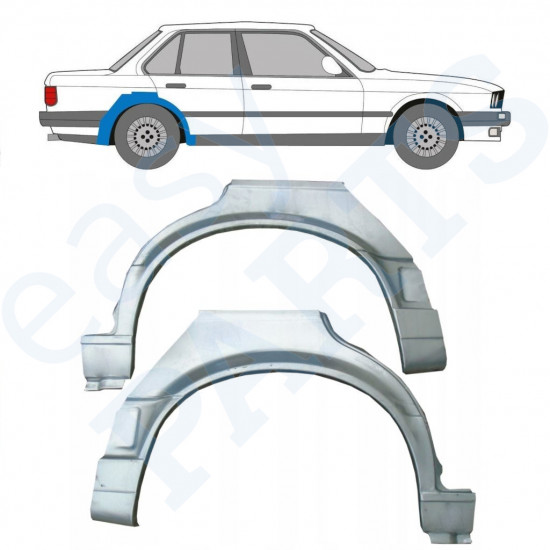 BMW 3 E30 1987-1994 4 UŞĂ SEGMENT REPARAȚIE ARIPĂ SPATE / A STABILIT