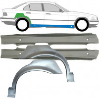 Prag complet + reparație aripă spate pentru BMW 3 E36 1990-2000 / Stânga+Dreapta / Set 9512