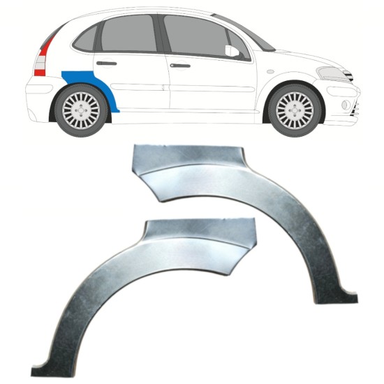 Reparație aripă spate pentru Citroen C3 2002-2010 / Stânga+Dreapta / Set 14769 Reparație aripă spate pentru Citroen C3 2002-2010 / Stânga+Dreapta / Set 14769