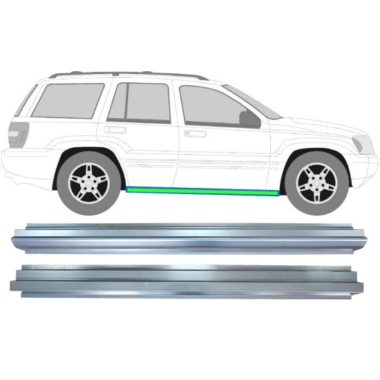 Reparație prag interior + exterior pentru Jeep Grand Cherokee 1998-2005 / Stânga = Dreapta (simetric) / Set 17005