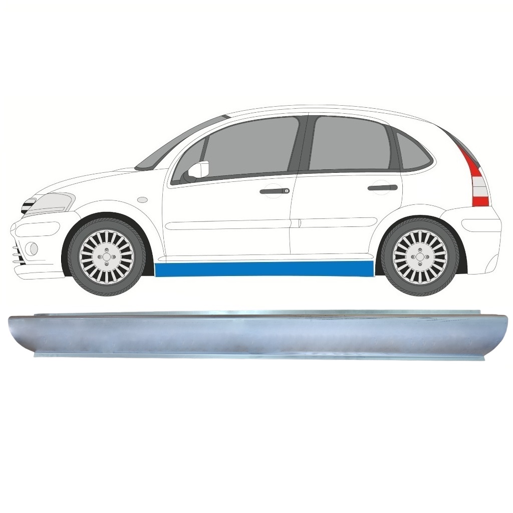 Reparație Prag Pentru Citroen C3 2002-2010 / Stânga 10898