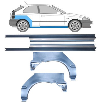 Reparație prag + aripă spate pentru Honda Civic EJ EK 1995-2001 / Stânga+Dreapta / Set 10664