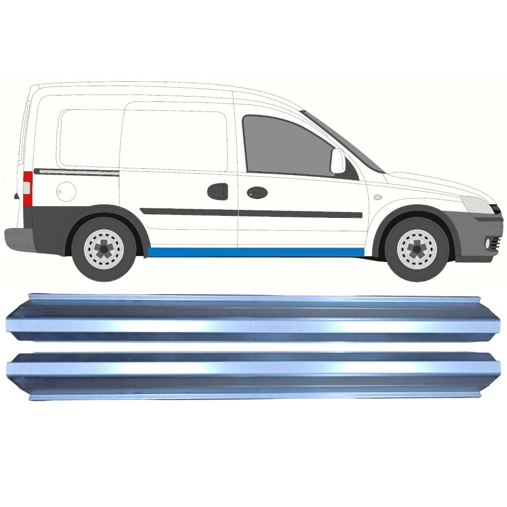 Reparație Prag Pentru Opel Combo 2000-2010 / Stânga = Dreapta (Simetric) / Set 10281
