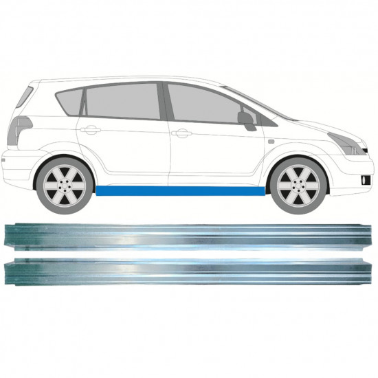 Reparație prag pentru Toyota Corolla Verso 2004-2009 / Stânga = Dreapta (simetric) / Set 9886