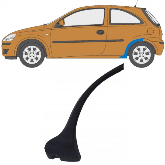 Bandou lateral aripă spate pentru Opel Corsa 2003-2010 / Stânga 11706