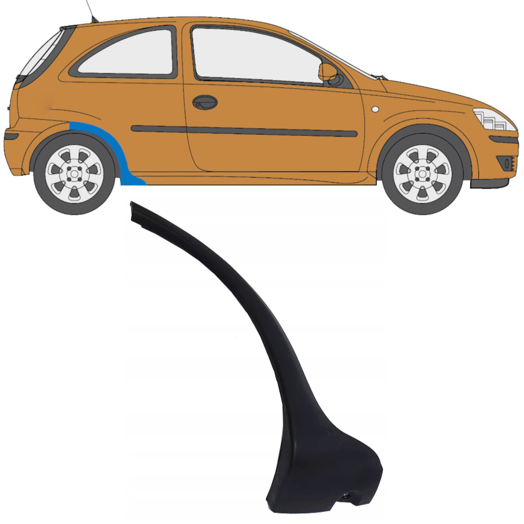 Bandou lateral aripă spate pentru Opel Corsa 2003-2010 / Dreapta 11705