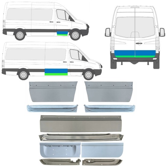 Reparație ușă interior + exterior pentru Volkswagen Crafter 2005-2017 / Stânga+Dreapta / Set 14493
