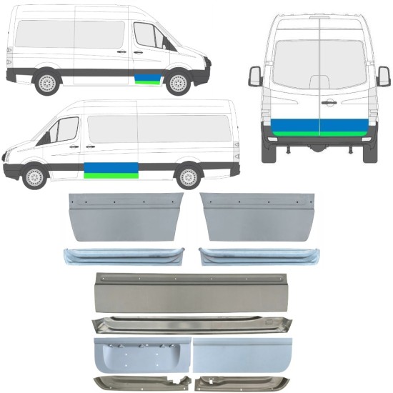 Reparație ușă interior + exterior pentru Volkswagen Crafter 2005-2017 / Stânga+Dreapta / Set 14494