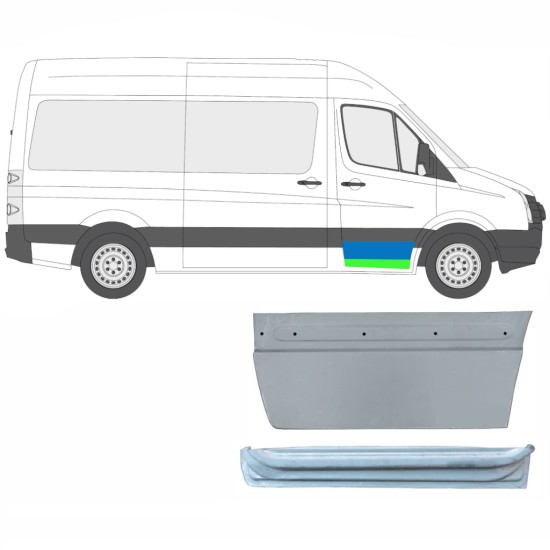 Panou de reparație ușă față interior + exterior pentru Volkswagen Crafter 2005-2017 / Dreapta / Set 14028