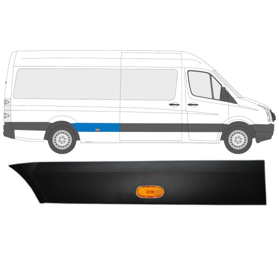 Bandou lateral aripă spate cu lampă pentru Volkswagen Crafter 2005-2017 / Dreapta / Set 13993