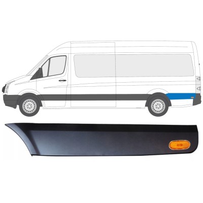 Bandou lateral aripă spate din spatele roții cu lampă pentru Volkswagen Crafter 2005-2017 / Stânga / Set 13996