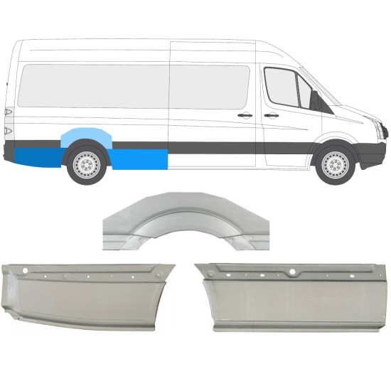 Reparație aripă spate pentru Volkswagen Crafter 2005-2017 / Dreapta / Set 13943