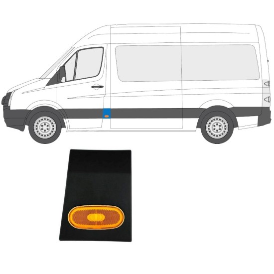 Bandou lateral stâlp față cu lampă pentru Volkswagen Crafter 2005-2017 / Stânga / Set 14148