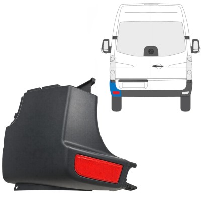 Colț bară spate + lampă reflectorizantă pentru Volkswagen Crafter 2005-2017 / Stânga / Set 15552