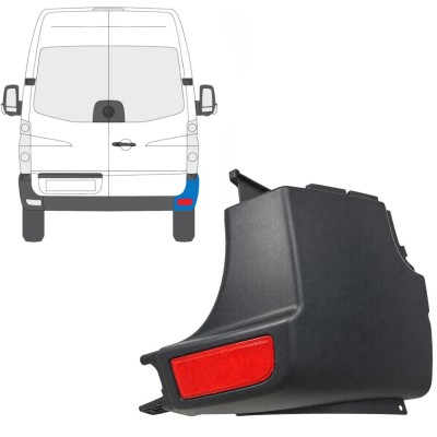 Colț bară spate + lampă reflectorizantă pentru Volkswagen Crafter 2005-2017 / Dreapta / Set 15553