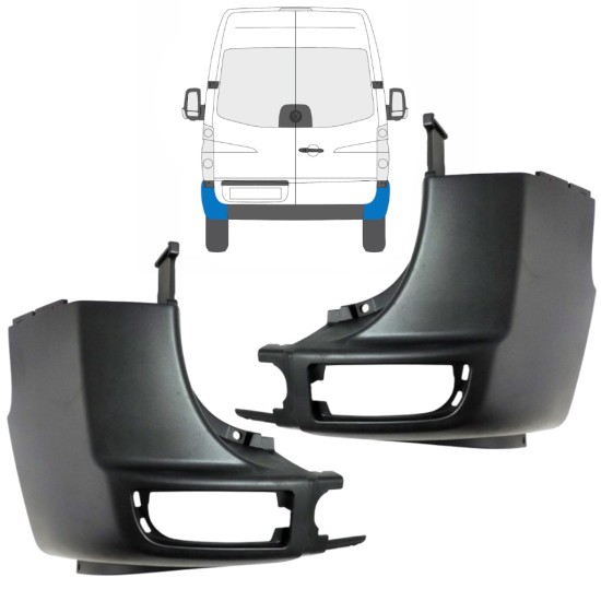 Colț bară spate pentru Volkswagen Crafter 2005-2017 / Stânga+Dreapta / Set 15549