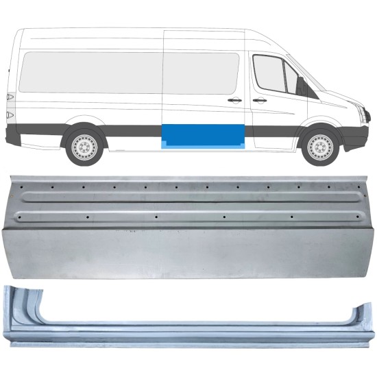 Reparație ușă glisantă + reparație prag pentru Volkswagen Crafter 2005-2017 / Dreapta / Set 14317