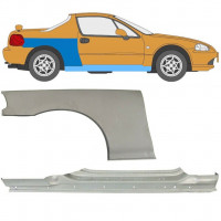 Prag complet + reparație aripă spate pentru Honda Civic CRX Del Sol 1992-1998 / Dreapta 11143