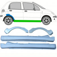 Reparație prag + aripă spate pentru Daewoo Matiz 1998-2008 / Stânga+Dreapta / Set 10038