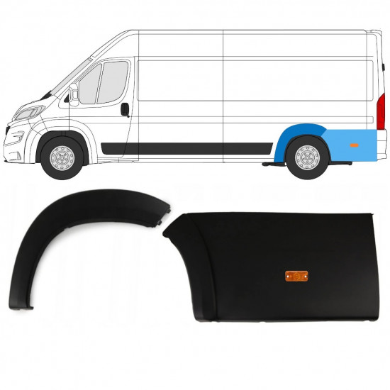 Set bandouri aripă spate cu lampă pentru Fiat Ducato Boxer Relay 2018- / Stânga /  10238