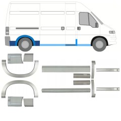 Reparație prag + aripă spate pentru Peugeot Boxer 1994-2006 / Set 14233
