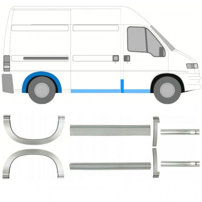 FIAT DUCATO BOXER RELAY AMPATAMENT MEDIU 1994-2006 REPARATIE PRAG INTERIOR SEGMENT REPARAȚIE ARIPĂ SPATE / A STABILIT