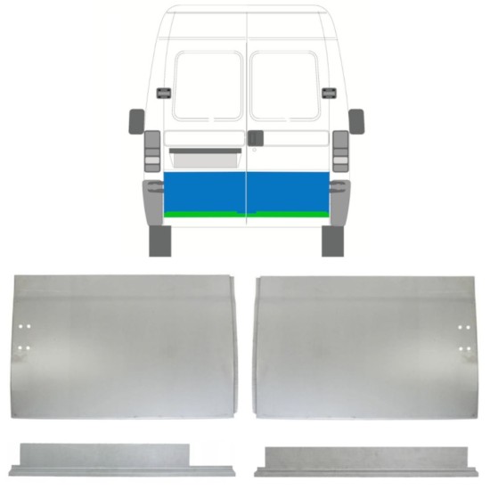 Reparație interior + exterior ușă spate pentru Peugeot Boxer 1994-2006 / Stânga+Dreapta / Set 14454
