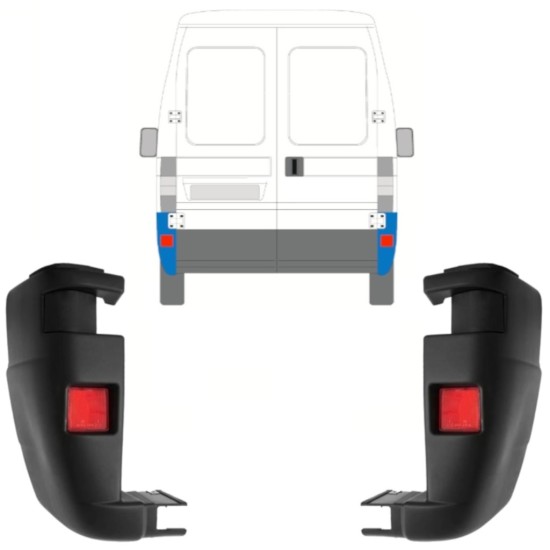Colț bară spate pentru Fiat Ducato 2002-2006 / Stânga+Dreapta / Set 9816