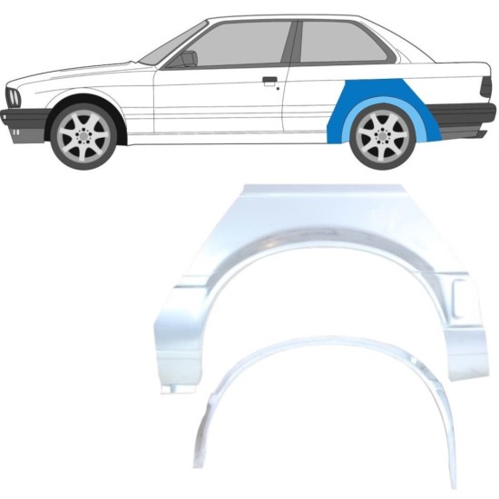 Reparație aripă spate interior + exterior pentru BMW 3 E30 1987-1994 / Stânga / Set 10852