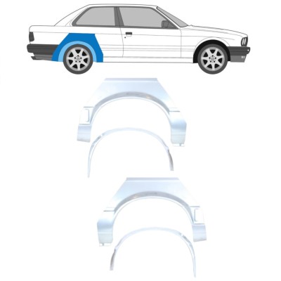 Reparație aripă spate interior + exterior pentru BMW 3 E30 1987-1994 / Set 10853