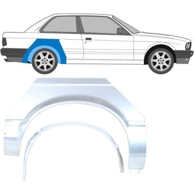 Reparație aripă spate interior + exterior pentru BMW 3 E30 1982-1987 / Dreapta / Set 10848
