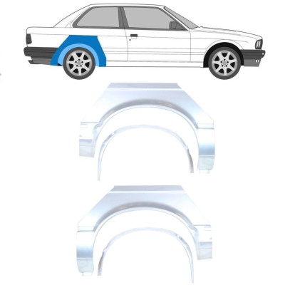 Reparație aripă spate interior + exterior pentru BMW 3 E30 1982-1987 / Set 10850