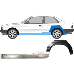 Prag complet + reparație aripă spate pentru BMW 3 E30 1982-1987 / Stânga / Set 11235