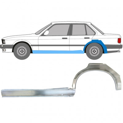BMW 3 E30 1982-1987 4 UŞĂ SEGMENT REPARAȚIE ARIPĂ SPATE + REPARATIE PRAG INTERIOR / A STABILIT / STÂNGA