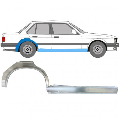 BMW 3 E30 1982-1987 4 UŞĂ SEGMENT REPARAȚIE ARIPĂ SPATE + REPARATIE PRAG INTERIOR / A STABILIT / DREAPTA