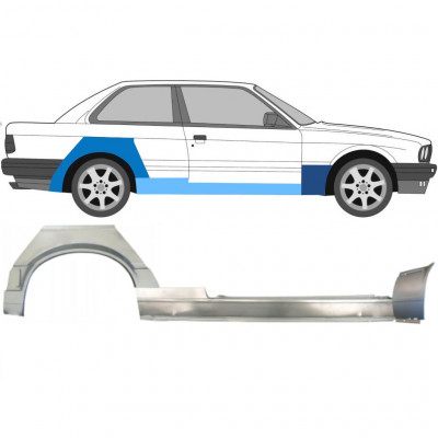 BMW 3 E30 1987-1994 2 UŞĂ SEGMENT REPARAȚIE ARIPĂ SPATE + PRAG + PANOU REPARATIE ARIPA FAȚĂ / DREAPTA