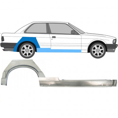 BMW 3 E30 1987-1994 2 UŞĂ SEGMENT REPARAȚIE ARIPĂ SPATE + REPARATIE PRAG INTERIOR / DREAPTA